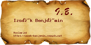 Izsák Benjámin névjegykártya
